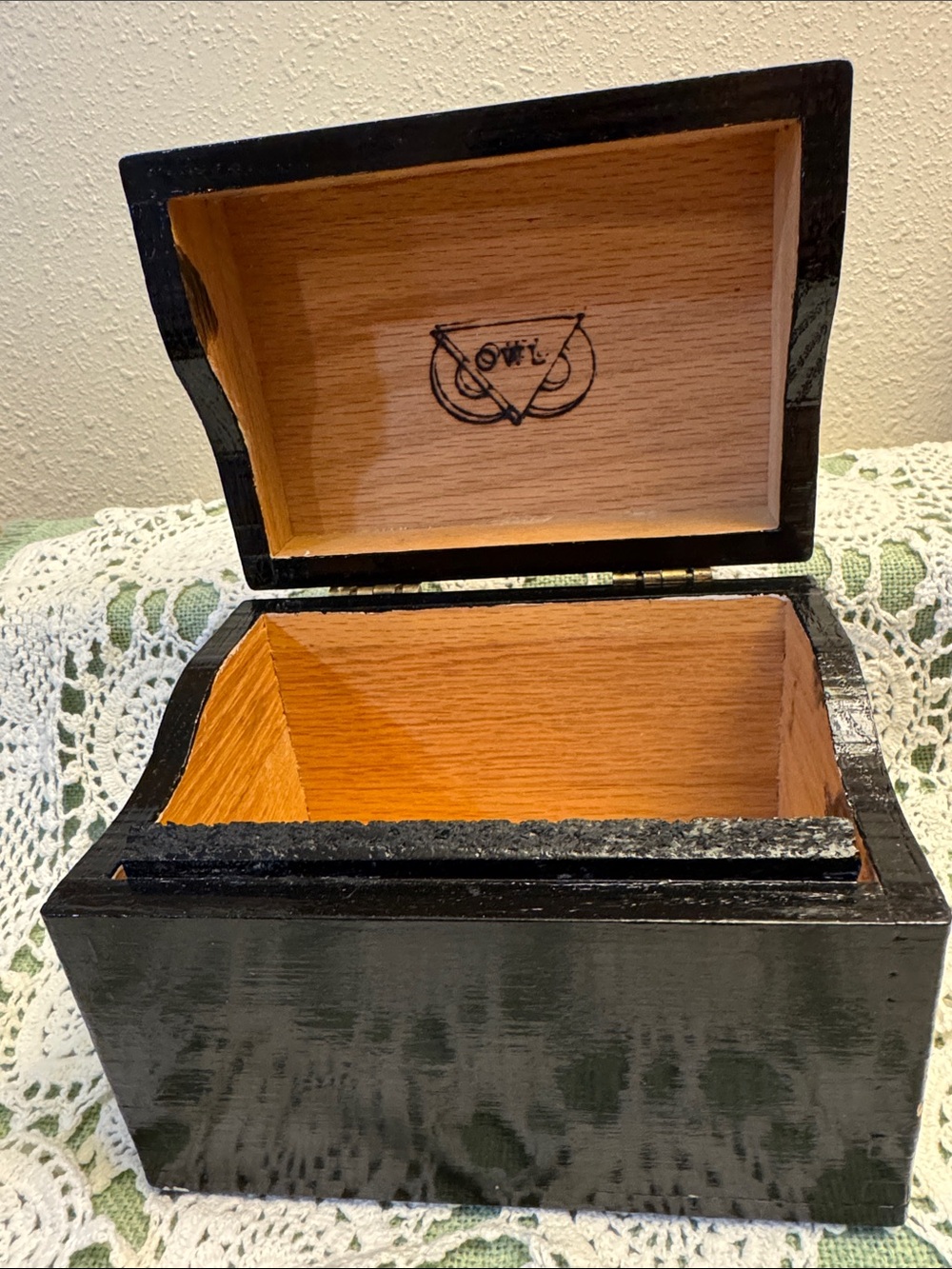 Wood OWL Brand Recipe Box